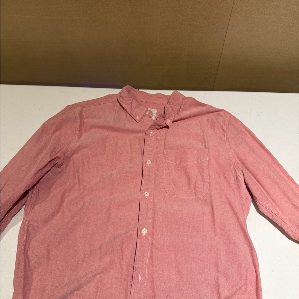 American Eagle Outfitters Men's Casual Red Button-Down Shirt